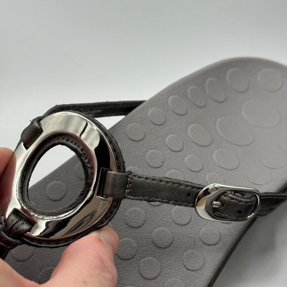Vionic Orthaheel Yolanda Sandals Women’s 11 Gray Metallic Thong Flip Flop - Picture 9 of 10